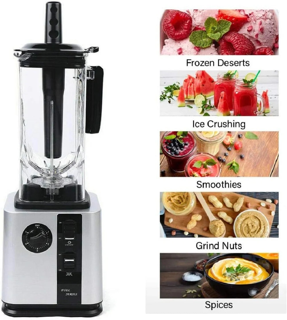 2200W Countertop Blender Kitchen Smoothie Blender Food Mixer with 6 Blades for Shakes Crushing Ice Frozen Dessert Soup with 2.2L Container