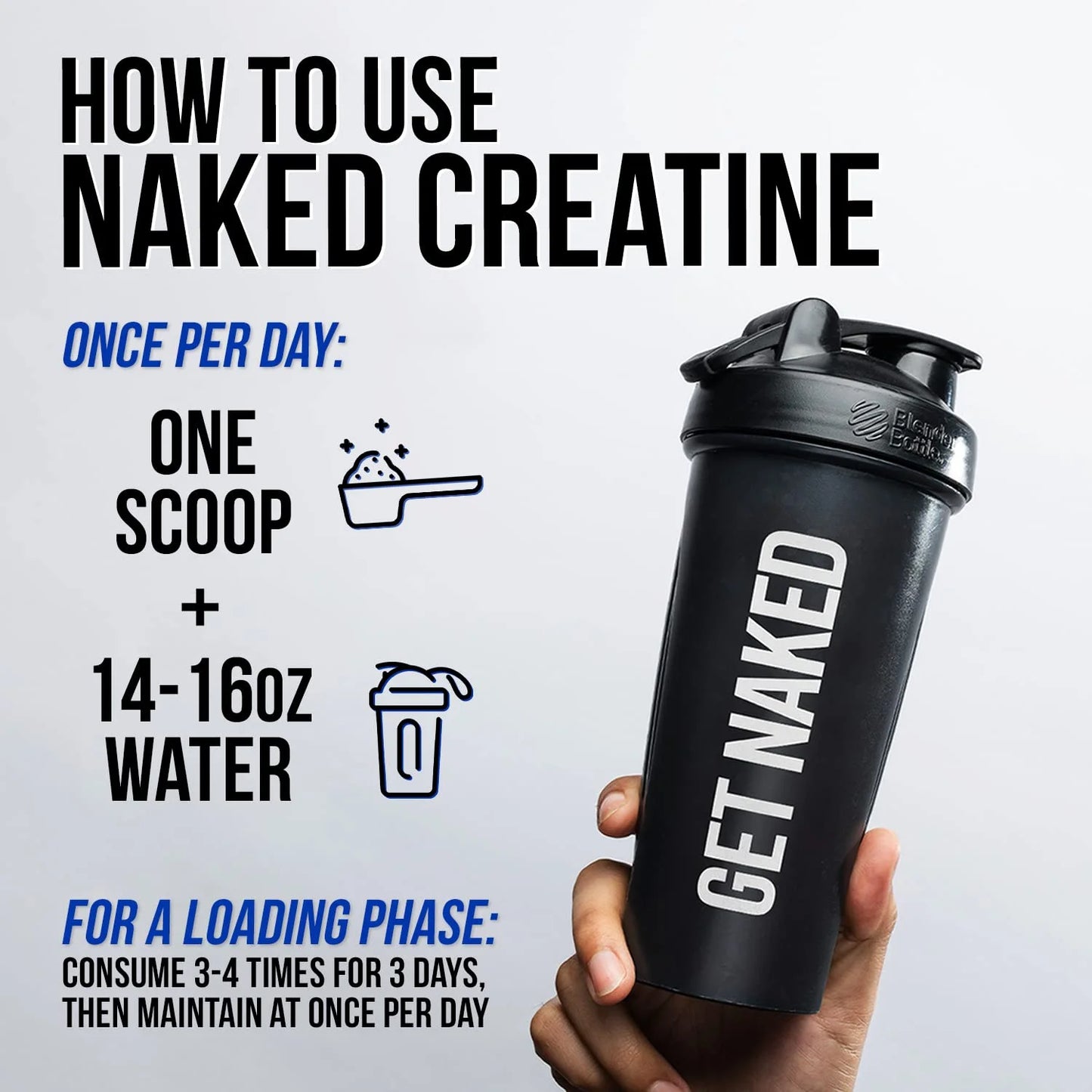 Naked Creatine Monohydrate, Unflavored Micronized Creatine Powder Supplement, 100 Servings