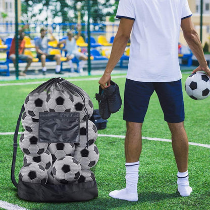 Extra Large Sports Ball Bag Mesh Socce Ball Bag Heavy Duty Drawstring Bags Team Work for Holding Basketball, Volleyball, Baseball, Swimming Gear with Shoulder Strap