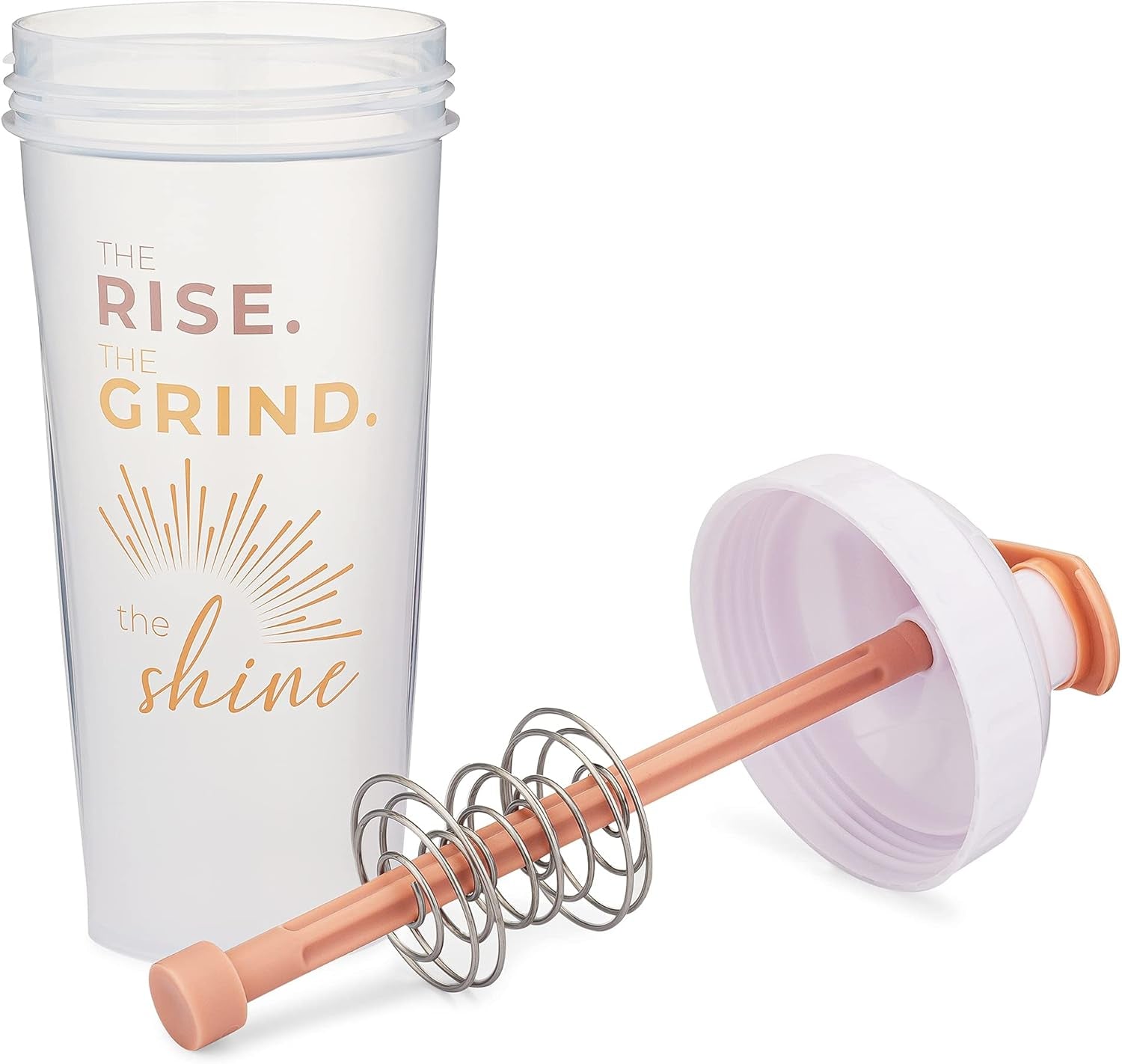 28-Ounce Shaker Bottle with Action-Rod Mixer | Shaker Cups with Motivational Quotes | Protein Shaker Bottle Is BPA Free and Dishwasher Safe | Shine - Multicolored - 28Oz