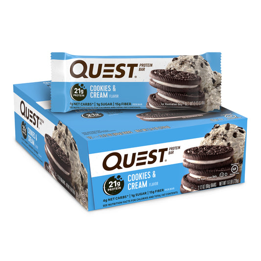 Quest Protein Bar, Cookies & Cream, 21G Protein, 12Ct