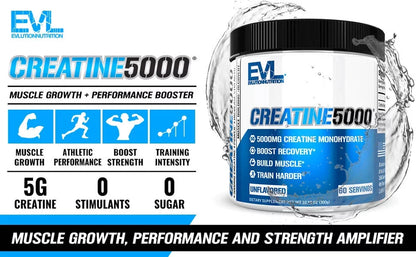 Creatine Monohydrate Powder 5000Mg Unflavored 60 Servings - Creatine Supplement to Boost Recovery & Build Muscle