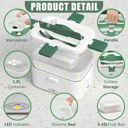 Thermal Food Grade PP Material and 304 Stainless Steel Reusable Lunch Box