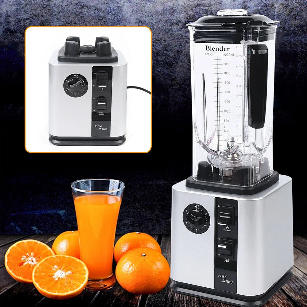 2200W Countertop Blender Kitchen Smoothie Blender Food Mixer with 6 Blades for Shakes Crushing Ice Frozen Dessert Soup with 2.2L Container